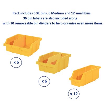 Seville Classics 24-Bin Rack with Wheels