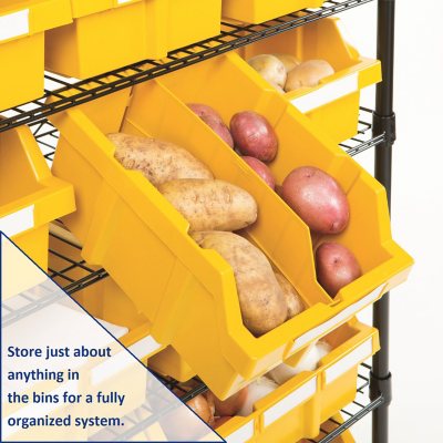 Seville Classics 24-Bin Rack with Wheels