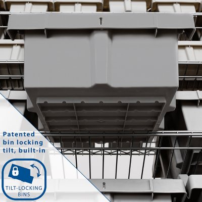 Member's Mark Steel Commercial Bin Rack With Wheels, 22 Bins, 36" W x 14" D x 56" H