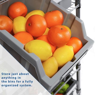 Member's Mark Steel Commercial Bin Rack With Wheels, 22 Bins, 36" W x 14" D x 56" H