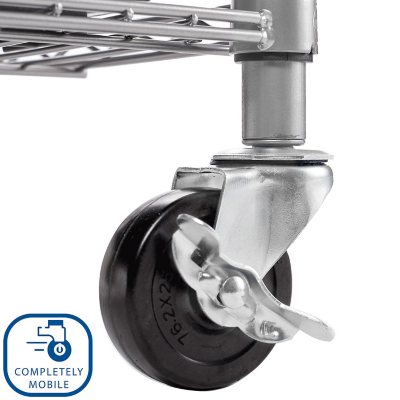 Member's Mark Steel Commercial Bin Rack With Wheels, 22 Bins, 36" W x 14" D x 56" H