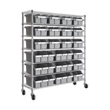 Seville Classics Extra Wide 7-Tier NSF 21-Bin Rack, 48" W x 14" D x 56" H