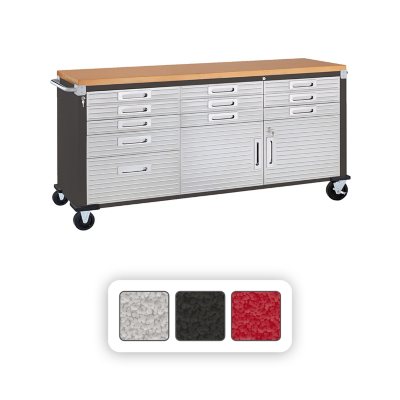 Seville Classics UltraHD 11 Drawer Rolling Workbench, 77" W x 20" D x 37.5" H