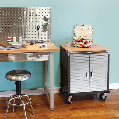 Seville Classics UltraHD 2 Door Rolling Cabinet, 28" W x 18Ã¢ÂÂ D x 34.5" H