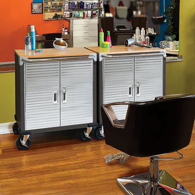 Seville Classics UltraHD 2 Door Rolling Cabinet, 28" W x 18Ã¢ÂÂ D x 34.5" H