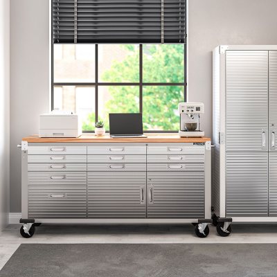 Seville Classics UltraHD 11 Drawer Rolling Workbench, 77" W x 20" D x 37.5" H