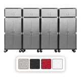 Seville Classics UltraHD 8-Piece Rolling Steel Garage Storage Cabinet With Stacker Set, 12 Feet Wide