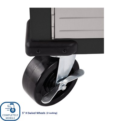 Seville Classics UltraHD 8-Piece Rolling Steel Garage Storage Cabinet With Stacker Set, 12 Feet Wide