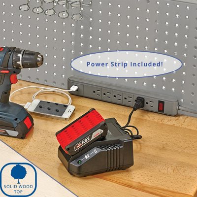 Seville Classics UltraHD 5-Piece Steel Garage Cabinet Storage Set With Pegboard Workbench, 10 Feet Wide