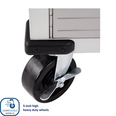 Seville Classics UltraHD 6-Piece Steel Garage Cabinet Storage Set With Rolling Workbench, 12' Wide