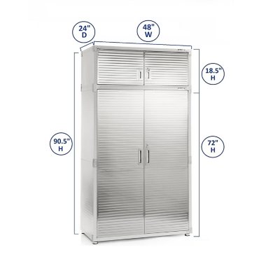 Seville Classics UltraHD 8-Piece Steel Garage Cabinet Storage Set With Rolling Workbench, 14 Feet Wide