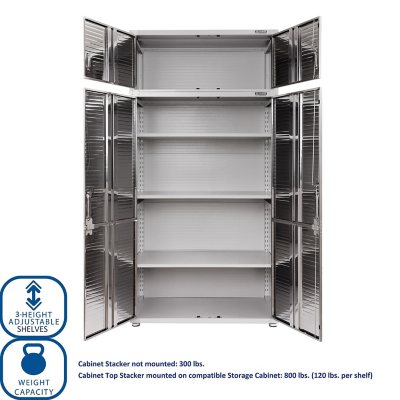 Seville Classics UltraHD 8-Piece Steel Garage Cabinet Storage Set With Rolling Workbench, 14 Feet Wide