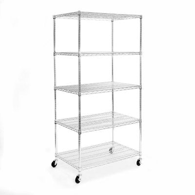 Seville Classics® UltraDurable® 5-Tier NSF Steel Wire Shelving, 36" W x 24" D x 76" H