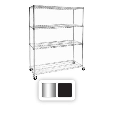 Seville Classics MEGA RACK 4-Tier NSF Steel Wire Shelving, 60" x 24" x 76" H