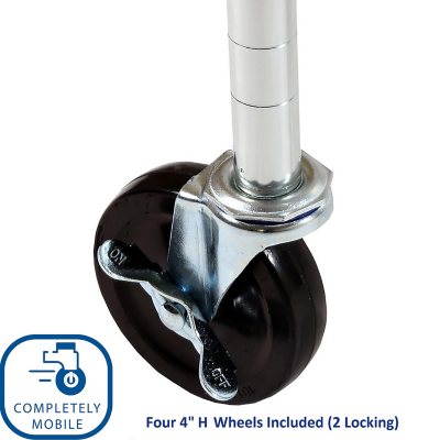 Seville Classics MEGA RACK 4-Tier NSF Steel Wire Shelving, 60" x 24" x 76" H