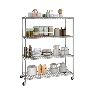 Seville Classics MEGA RACK 4-Tier NSF Steel Wire Shelving, 60" x 24" x 76" H