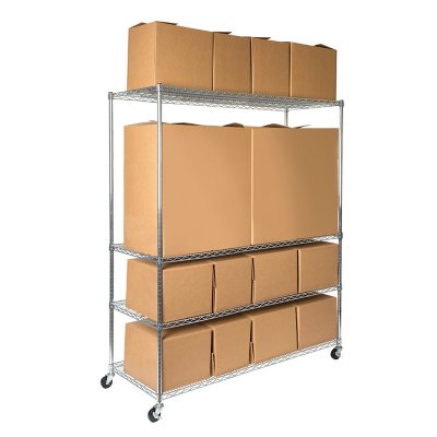 Seville Classics MEGA RACK 4-Tier NSF Steel Wire Shelving, 60" x 24" x 76" H