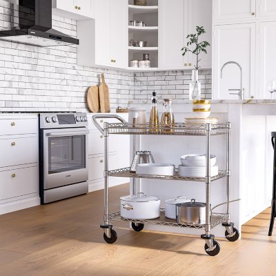 Member's Mark NSF 3-Tier Heavy-Duty Commercial Utility Cart, 34" L x 18" W x 34.5" H