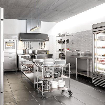 Member's Mark NSF 3-Tier Heavy-Duty Commercial Utility Cart, 34" L x 18" W x 34.5" H