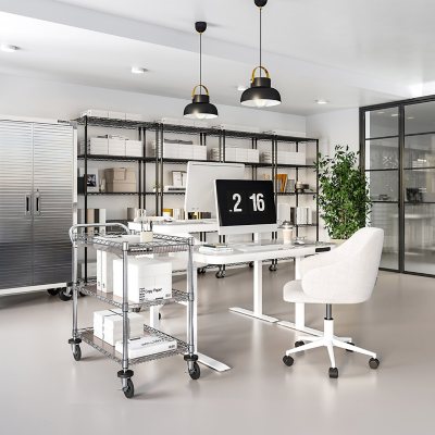 Member's Mark NSF 3-Tier Heavy-Duty Commercial Utility Cart, 34" L x 18" W x 34.5" H