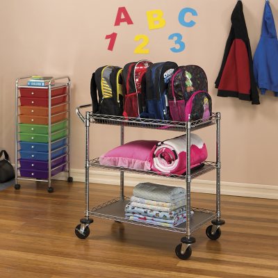 Member's Mark NSF 3-Tier Heavy-Duty Commercial Utility Cart, 34" L x 18" W x 34.5" H