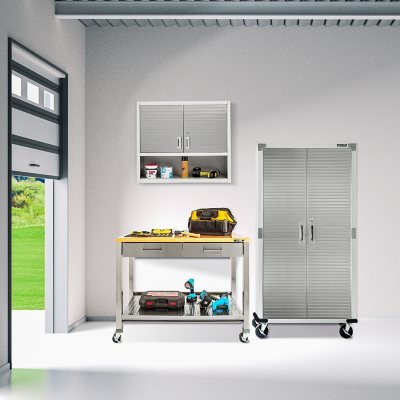 Seville Classics Home Work Center Island Table, 48" W x 24" D x 36" H