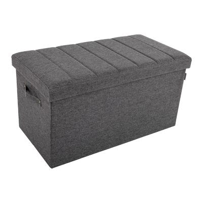 Seville ClassicsÃÂ® Foldable Storage Bench Ottoman with Handles Modern Gray, 30" W x 15.7" D x 15.7" H