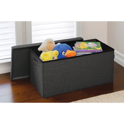 Seville ClassicsÃÂ® Foldable Storage Bench Ottoman with Handles Modern Gray, 30" W x 15.7" D x 15.7" H