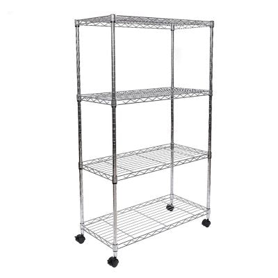 Seville Classics 4-Tier Steel Wire Shelving, 30" x 14" x 48" H