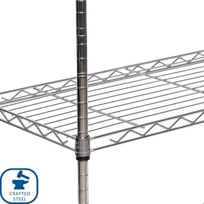 Seville Classics 4-Tier Steel Wire Shelving, 30" x 14" x 48" H