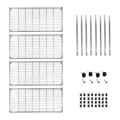Seville Classics 4-Tier Steel Wire Shelving, 30" x 14" x 48" H