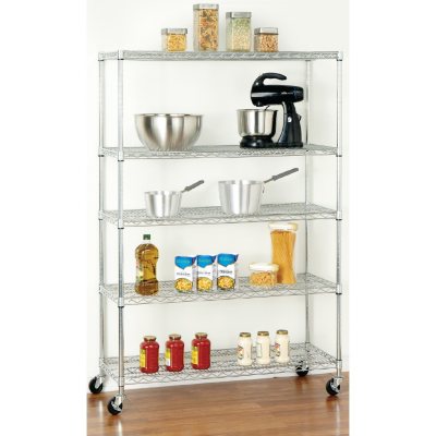 Seville Classics UltraDurable 5-Tier NSF Steel Shelving 48" x 24" x 72" H