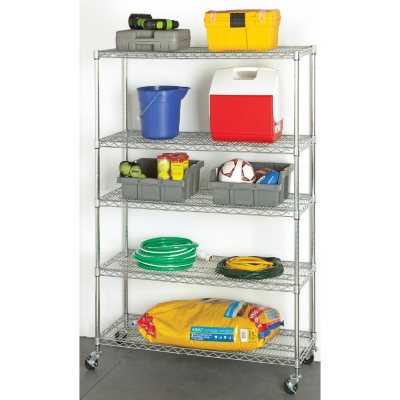 Seville Classics UltraDurable 5-Tier NSF Steel Shelving 48" x 24" x 72" H