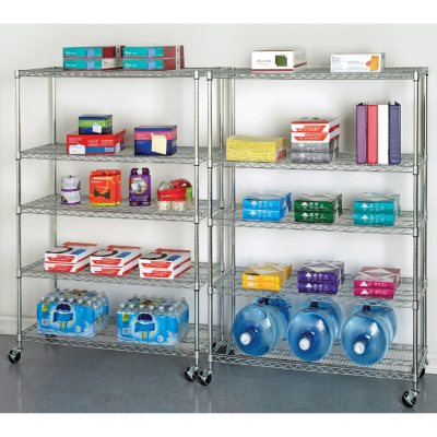 Seville Classics UltraDurable 5-Tier NSF Steel Shelving 48" x 24" x 72" H