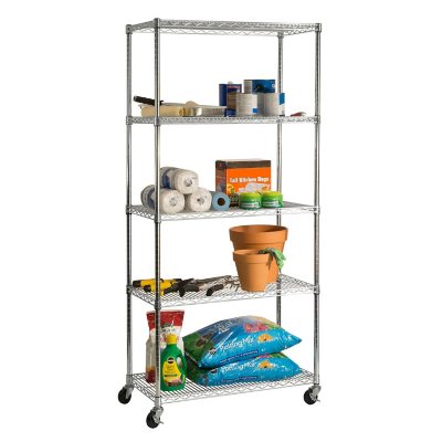Seville Classics 5-Level UltraZinc Commercial Shelving (18" x 36" x 72"H)