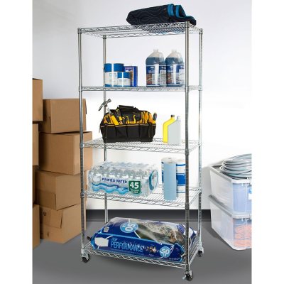 Seville Classics 5-Level UltraZinc Commercial Shelving (18" x 36" x 72"H)