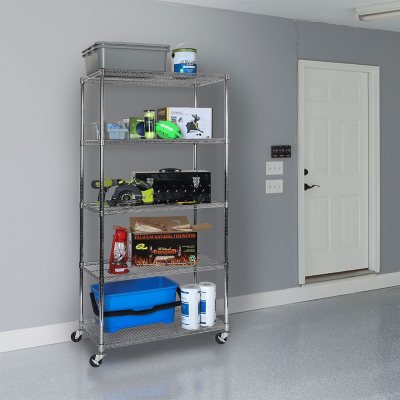 Seville Classics 5-Level UltraZinc Commercial Shelving (18" x 36" x 72"H)