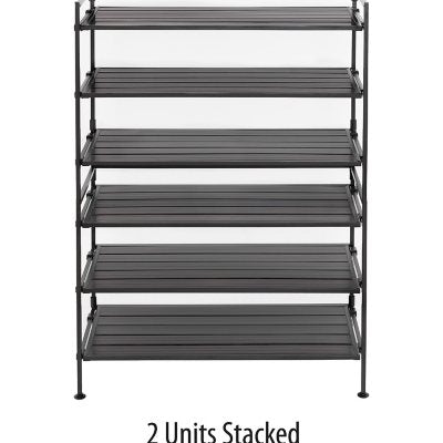Seville Classics 3-Tier Resin Slat Shoe Rack, 26.5" W x 12.2" D x 19" H