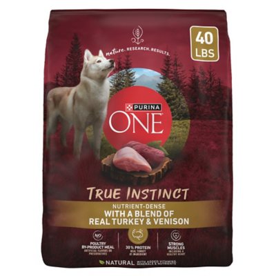Purina ONE SmartBlend True Instinct Real Turkey & Venison, Adult Dry Dog Food, 40 lbs.