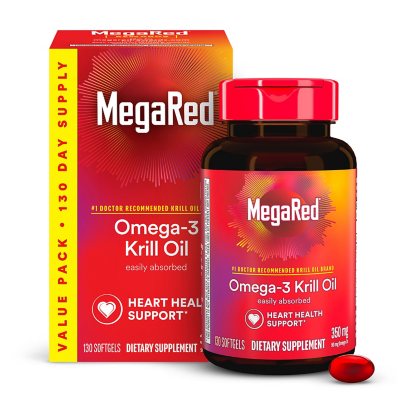 MegaRed 350mg Omega-3 Krill Oil Dietary Supplement Softgels 130 ct.