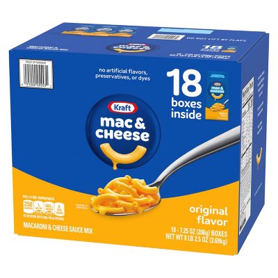 Kraft Original Macaroni and Cheese Dinner, 7.25oz., 18pk.