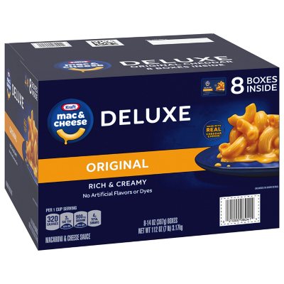 Kraft Deluxe Original Cheddar Macaroni and Cheese Dinner, 14 oz., 8 pk.
