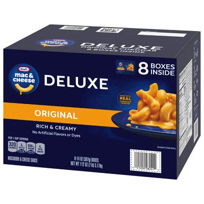 Kraft Deluxe Original Cheddar Macaroni and Cheese Dinner, 14 oz., 8 pk.