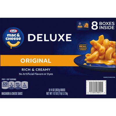 Kraft Deluxe Original Cheddar Macaroni and Cheese Dinner, 14 oz., 8 pk.