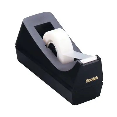 Scotch - Desktop Tape Dispenser, 1" Core, Weighted Non-Skid Base - Black