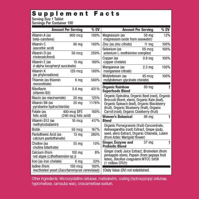 Rainbow Light Women's One Multivitamin Plus Superfoods & Probiotics Tablets 180 ct.
