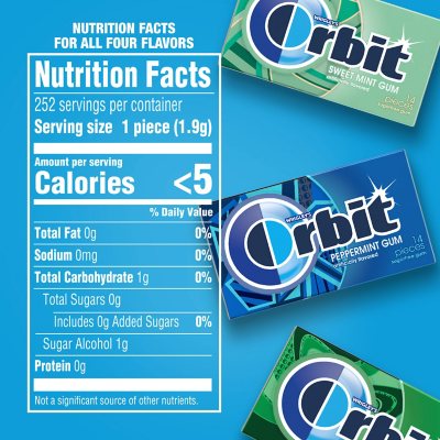 Orbit Mint Sugar Free Chewing Gum, Variety Pack, 14 pcs., 18 pk.