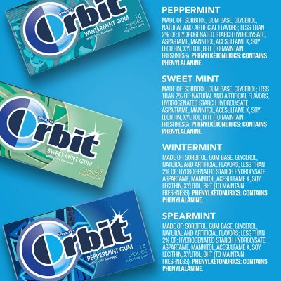 Orbit Mint Sugar Free Chewing Gum, Variety Pack, 14 pcs., 18 pk.