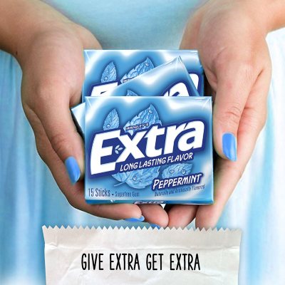 Extra Peppermint Sugar Free Chewing Gum Bulk Pack 15 ct., 10 pk.