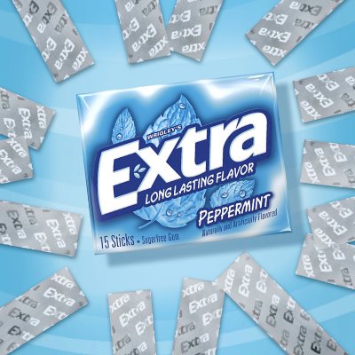 Extra Peppermint Sugar Free Chewing Gum Bulk Pack 15 ct., 10 pk.